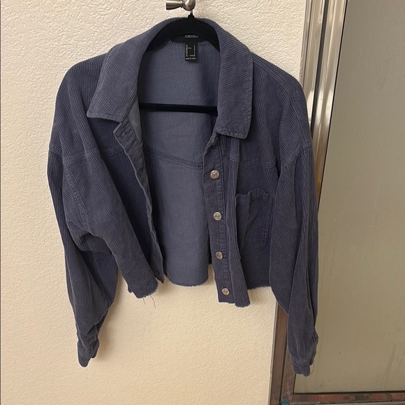 Anthropologie Jackets & Blazers - Indigo Blue Corduroy Jean Jacket Crop Size L